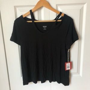 mossimo black strappy t-shirt